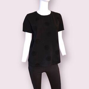 *nwt* ICHI Polkadot Shortsleeve T Shirt Black